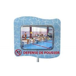 Miroir avec message "DEFENSE DE POUSSER" - 600 x 800 mm