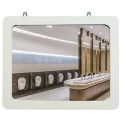 Miroir sanitaire 490 x 710 mm avec cadre blanc - 530 x 750 mm