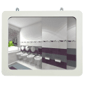 Miroirs sanitaires cadre blanc
